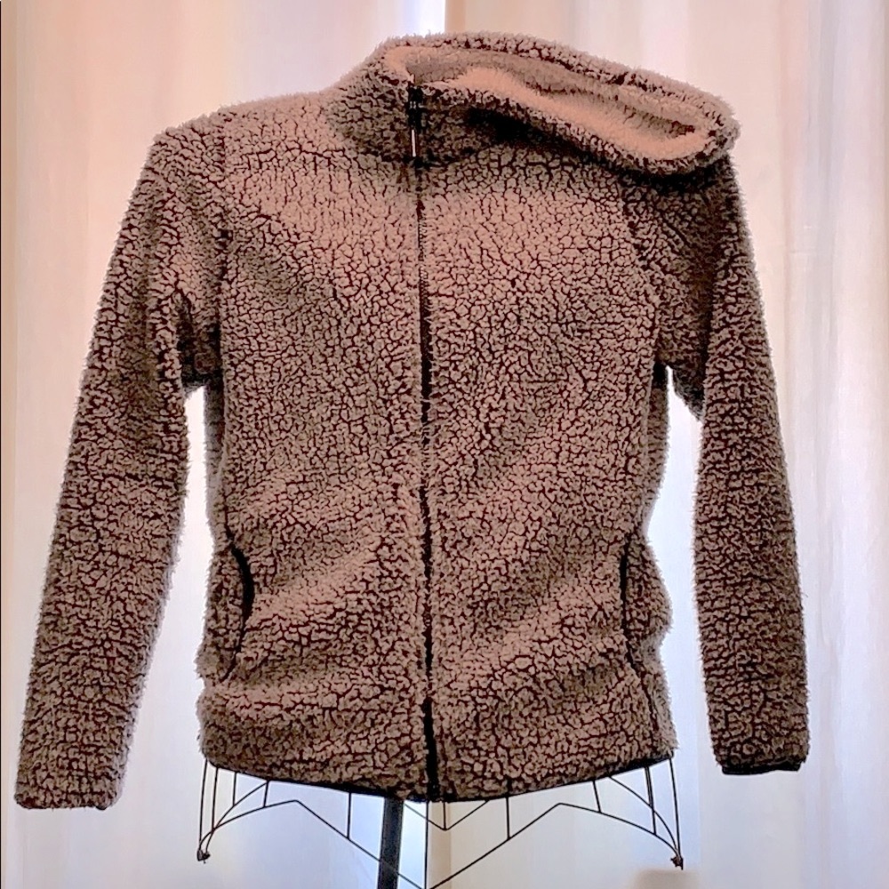 HFX Performance Sherpa fleece pale grey hoodie